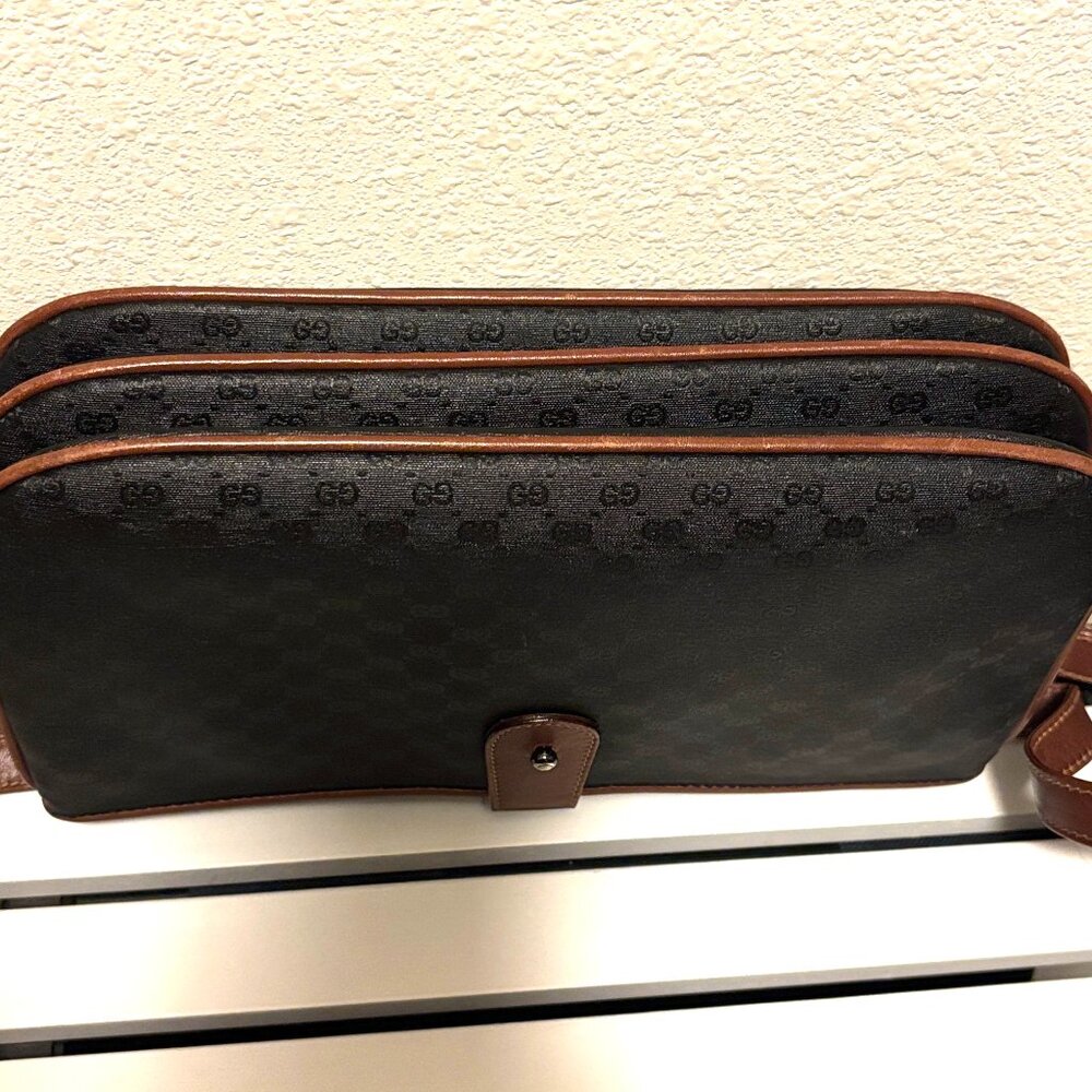Rare Gucci Vintage 80s Monogram Canvas & Leather - Picture 4 of 15